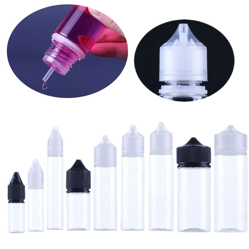 Juice Bottle Dropper - 5Pcs 10/15/30/50/60/100/120ml 빈 투명 플라스틱 스포이드