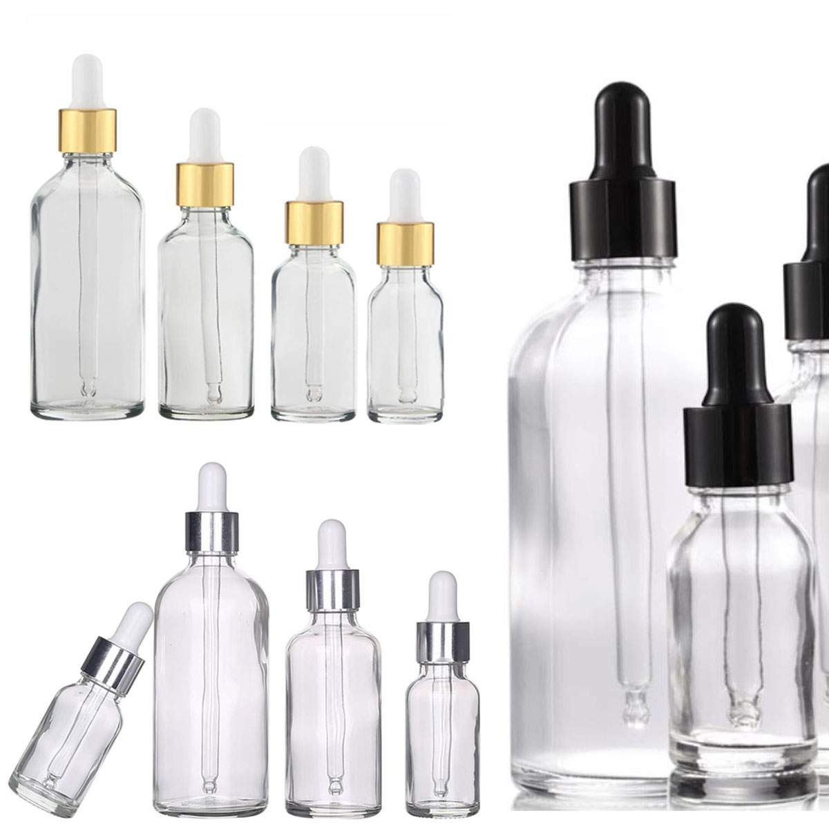 Juice Bottle Dropper - 5/10/15/30/50/0ml 투명 유리 Dropper 병 항아리