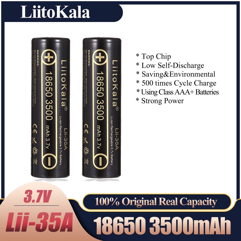 Vape Battery 18650 - 2-10pcs LiitoKala Lii-35A 18650 3500mAh 3.7V