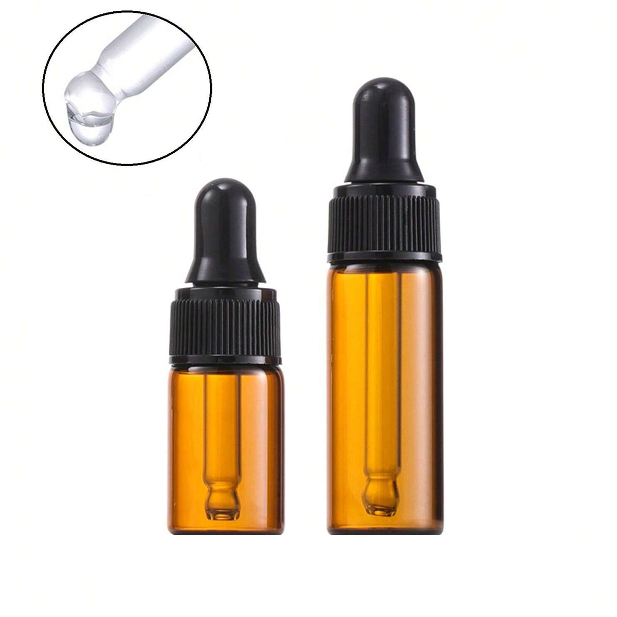 Juice Bottle Dropper - 10개입 다크 앰버 유리 드로퍼 병