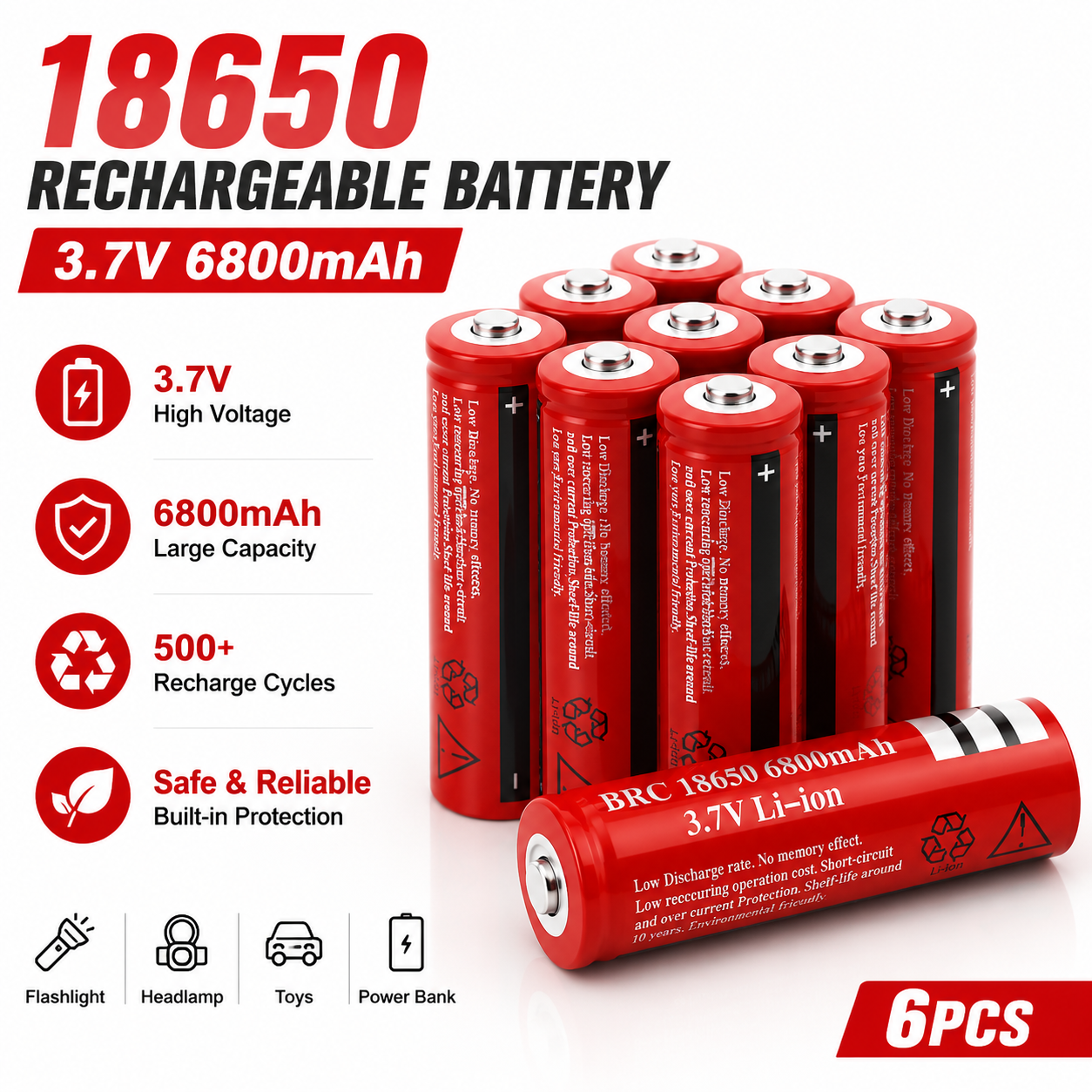 Vape Battery 18650 - 18650 3.7V 충전식 리튬 이온 배터리,