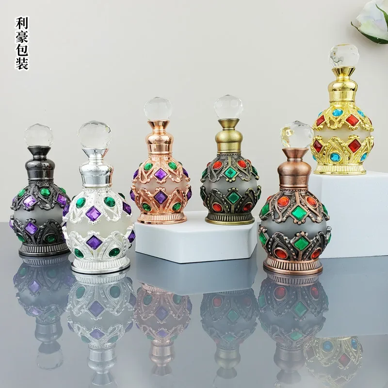 15ML 향수 병 빈티지 금속 아랍 스타일 에센셜 오일 - Juice Bottle Dropper 리뷰 및 가격