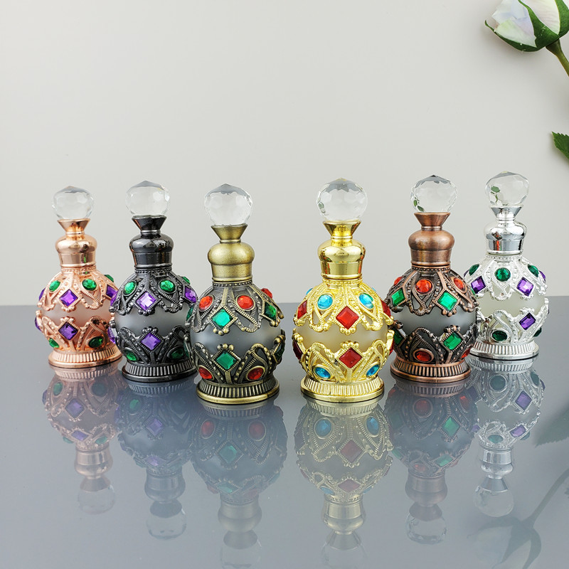 15ML 향수 병 빈티지 금속 아랍 스타일 에센셜 오일 - Juice Bottle Dropper 리뷰 및 가격
