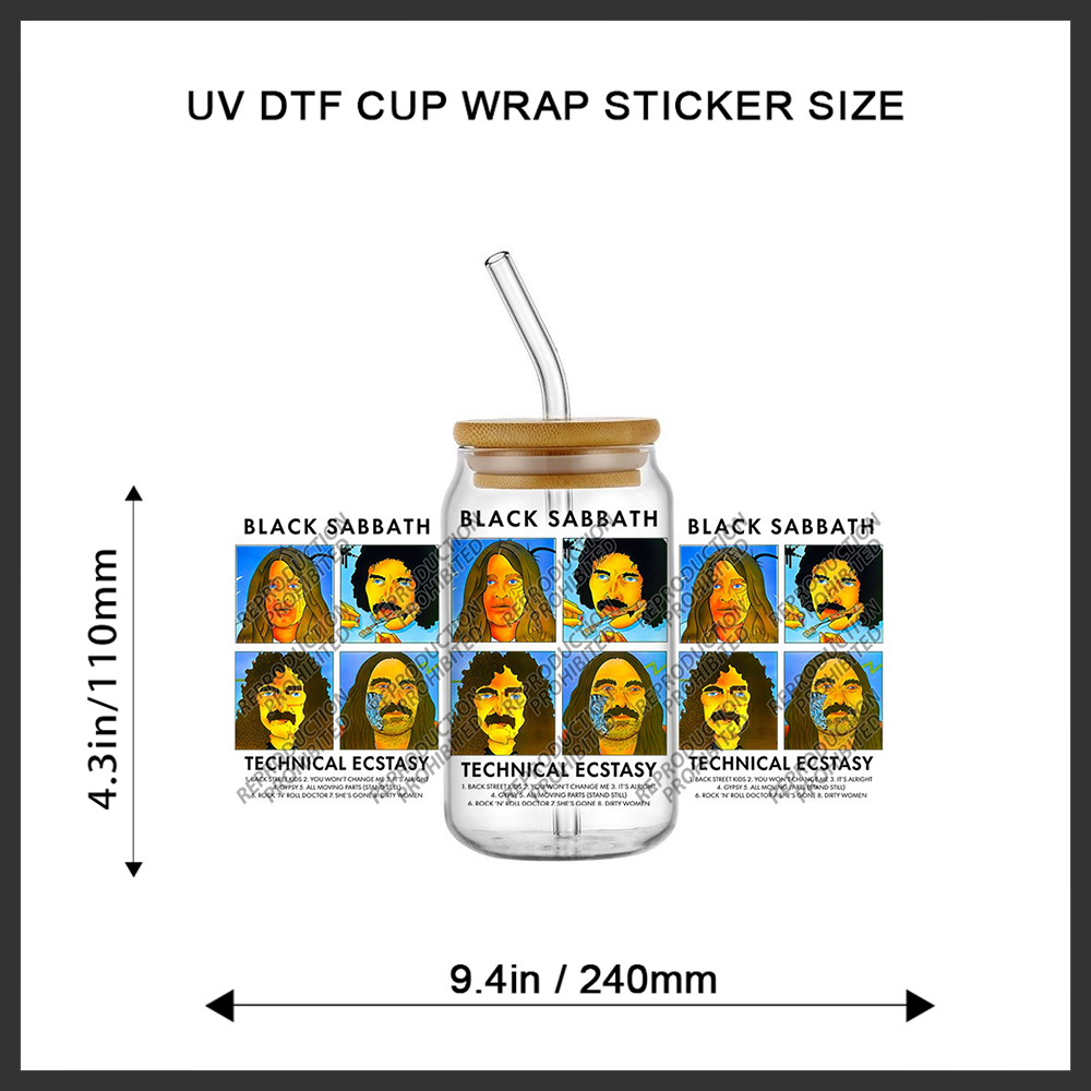 빈티지 헤비메탈 십자가 아트 UV DTF 컵 전사 스티 - Rdta Tank Glass 리뷰 및 가격