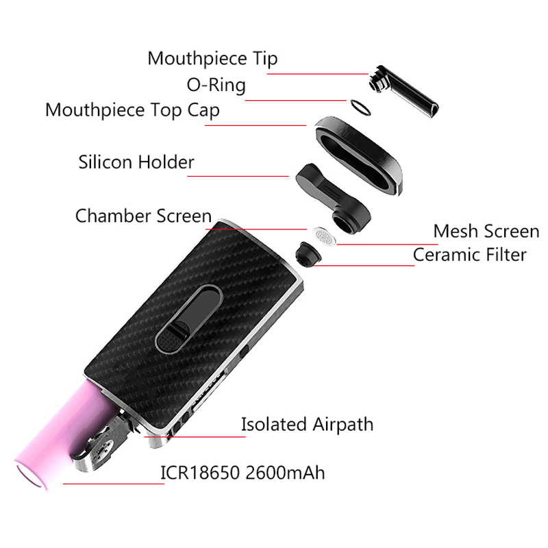 오리지널 XMAX ACE 드라이 허브 기화기 2600m - Vape Battery 18650 리뷰 및 가격